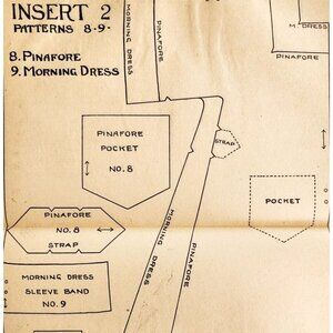 1913 Mary Frances Sewing Pattern Doll Morning Dress Pinafore Crafts DWSS11
